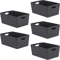 5-Pack Plastic Storage Baskets with Sturdy Handles, Lightweight & Durable Design, Ideal for Kitchen, Bathroom, and Cleaning Organisation, 3.9L Capacity, 17 x 25 x 11cm