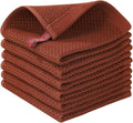 100% Cotton Kitchen Cleaning Cloths, Highly Absorbent Soft Dish Cloths, Quick Drying Kitchen Accessories for Washing Up, Pack of 6, 30 x 30 cm, Brick Red