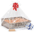 Woodluv Create Your Own - Wicker Gift Hamper Basket Kit Christmas Presents, Christening, Wedding, Baby Shower or Birthday Gift - Grey