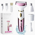 4 in 1 Electric Lady Shavers for Women, Bikini Trimmer, Women Razor for Body, Legs, pubic Hair and face, IPX7 Waterproof & Rechargeable,Portable Wet and Dry, Pink