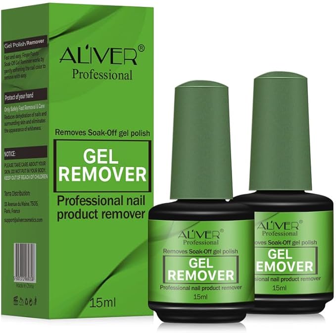 Gel Nail Remover (2 Pack), Effective polish Remover, Quickly & Easily Removes Gel polish Within 2-4 Minutes - No Need For Foil, Soaking or Wrapping, Non-Irritating