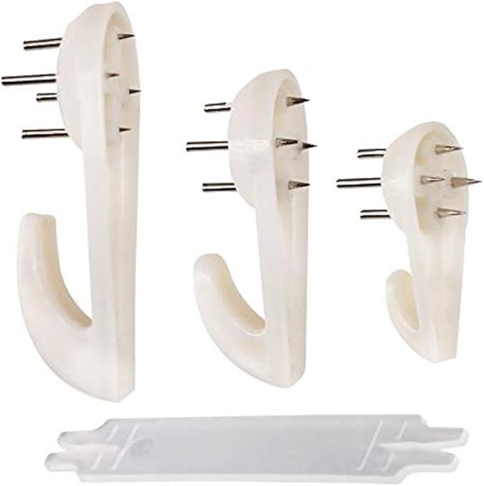 Picture Hooks (60 PCS) Picture Hanging Kit Assorted Picture Hanging Hooks Non-Trace Hard Wall Hanger Hook White Picture Hanger Set