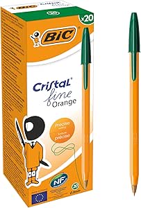 BIC Orange Original Fine Ballpoint Pens Fine Point (0.8 mm) - Green, Box of 20