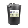 Dustbin 110 L, Large Dustbin for Garden with Heavy-Duty Weather Resistant and Food Grade Material, Trash Can Garbage Bin With 2 Clip Locking Lid for Indoor & Outdoor Waste, Pack of 1