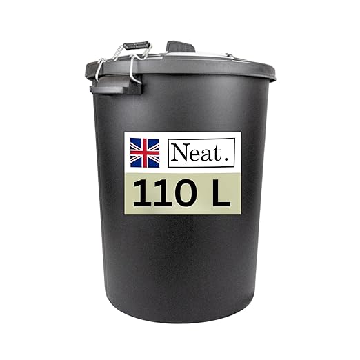 Dustbin 110 L, Large Dustbin for Garden with Heavy-Duty Weather Resistant and Food Grade Material, Trash Can Garbage Bin With 2 Clip Locking Lid for Indoor & Outdoor Waste, Pack of 1