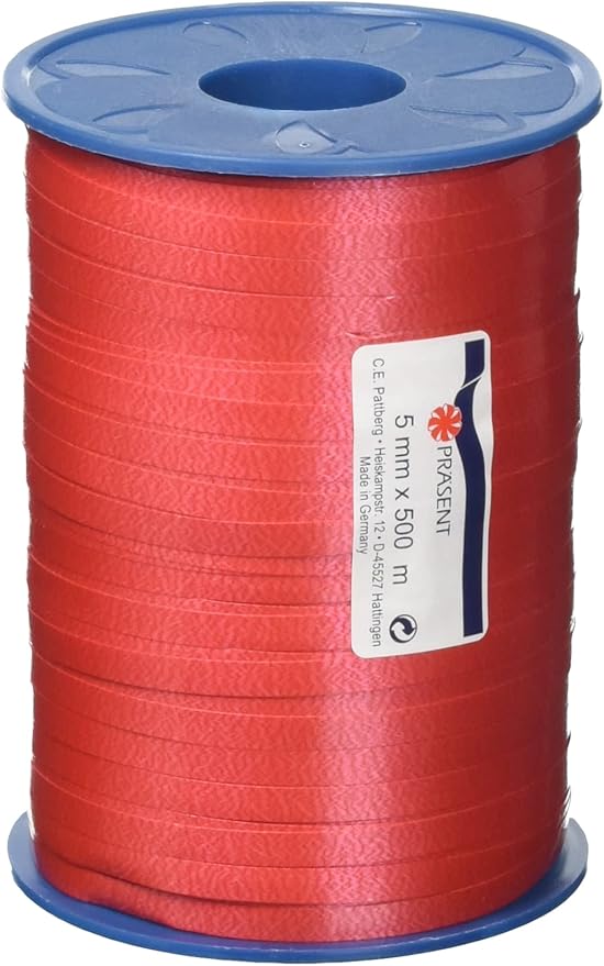 C.E. Pattberg America Gift Curling Ribbon red, 547 Yards of balloonribbon for Gift Wrapping, 0.2 inches Width, Accessories for Decoration & Handicrafts, Decoration Ribbon for Presents