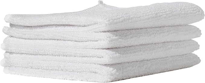 Furniture Clinic Pack of 4 Microfibre Cloths – Lint Free - White Cleaning Cloths - Reusable and Washable