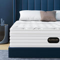 4FT6 Double Mattress, 11 Inch 7-Zone Pocket Sprung Mattress with Memory Foam and Soft Knitted Fabric, Medium Firm, Motion Isolation White 135x190x28cm