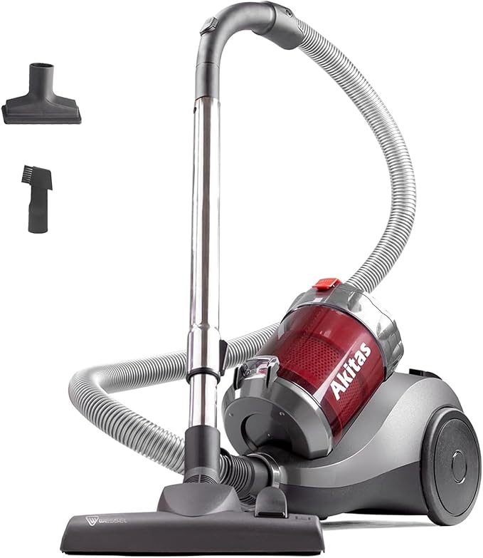 Akitas 800W Powerful Bagless Cylinder Hoover Vacuum Cleaner 2.5L With German Wessel Werk Nozzle Head For Hard Floor & Carpet (C6)