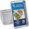 20 Pack Large Aluminium Foil Trays (32x20x3.3 cm) - Tin Foil Trays Containers for Cooking, Baking, Broiling, Roasting, BBQ, and Party
