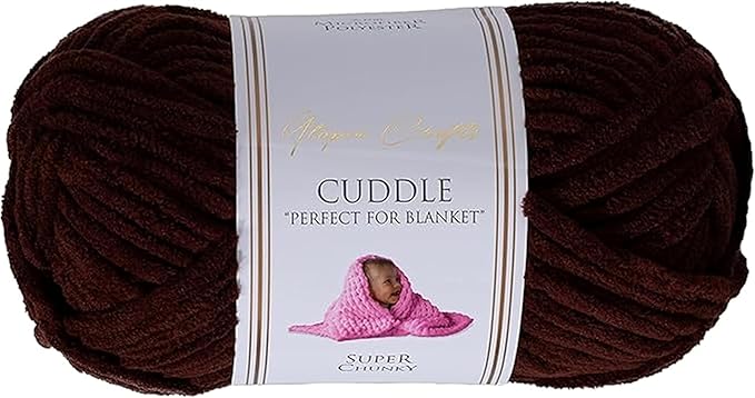Utopia Crafts Cuddle Super Chunky Chenille Soft Yarn for Knitting and Crochet (Brown, 100g)