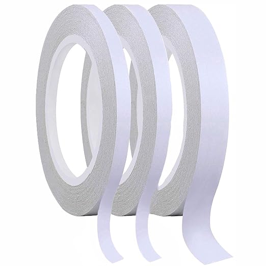 DDSHUN 3 Rolls Double Sided Sticky Tape, Adhensive Sticky Tapes, Double Sided Adhesive Clear Sticky Tape for Craft, DIY, Scrapbooking and Card Making, Arts, Rubber Stamps (Wide 0.39inch/0.59inch)