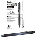 Pentel EnerGel-X Retractable Pen, 0.7 mm Tip - Black, Pack of 12, BL107-A