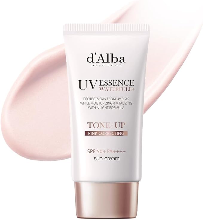 d'Alba Italian White Trufe Waterfull Tone-up suncreen SPF 50+ PA++++,Vegan hybrid UV filters tinted suncreen, glow and brightening suncreen, Korean skincare (50ml)