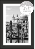 Black Nouveau Simple Design Styrene Photo Frame 4x6"