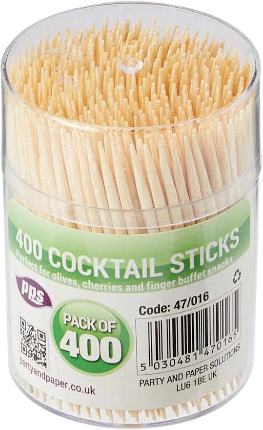 PPS 400 x Wooden Cocktail Sticks/TOOTHPICKS - 6.5cm - Home, Kitchen, Bars