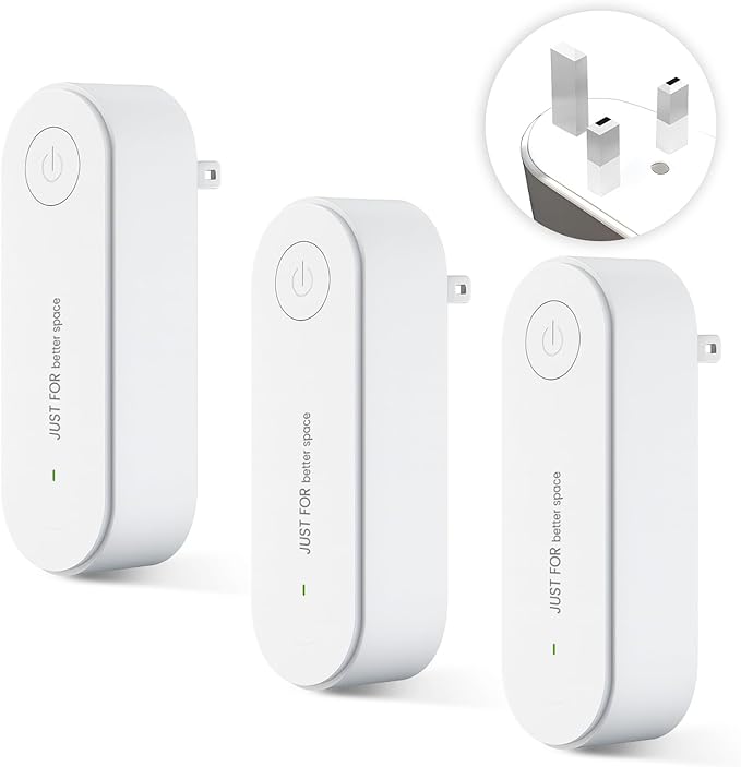 Air Purifier, 3PCS Claru Ionic Air Purifier Plug In Uk, Portable Negative Ion Technology, for Bedroom Home Office, Garage Room Pets, Instantly Cleans Whisper Quiet, Filter-Free Purifier