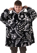 The Big Softy Football Blanket Hoodie Men & Kids, Boys Hooded Blanket Teen, Black Kids Oversized Hoodie, Football Gift for Boys, Girls, Men