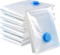Vacuum Storage Bags for Clothes - 6 Pack 80 X 60cm Reusable Clothes Storage Bags Vacuum Sealer Bags with Double Zip Seal Travel Space Saver Bags for Duvets, Bedding, Quilts, Pillows, Clothes