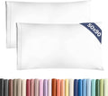 King Size Pillow Cases 2 Pack 50x90cm - Extra Soft Pillowcases, Cooling and Breathable Double Brushed Microfiber, Durable Wrinkle Free, Machine Washable, Hotel Quality Pillow Covers - White