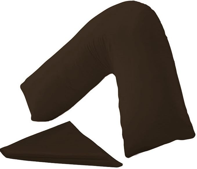 V shaped pillowcase cover, 100% Poly-cotton Back & Neck Support Orthopaedic Pregnancy/Nursing V Pillowcase cover only (Chocolate)