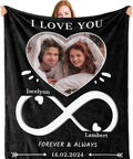 Bemaystar Valentines Day for Her Him - Personalised Blanket with Photo for Women Men, Personalised Photo Blanket, Custom Blanket, for Couples Lover Boyfriend Girlfriend for Birthday
