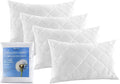 Adam Home Quilted Pillow Protectors 4 Pack (50 x 75 CM) - Soft Poly Cotton Zippered Pillow Cases – Durable, Breathable & Comfortable.