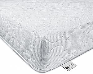 iSTYLE MODE BETTER HOME CHOICE Cot Bed Mattress Hypoallergenic Easy Clean Quilted Cover, Fully Breathable Foam Mattress, Reversible, Water Resistant, Baby Cot Matt ress,Supportive,White - 140x70x10cm