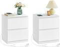 VASAGLE KAILYN Collection - Nightstands with Charging Station, Set of 2 Bedside Tables with Drawers, Side End Tables, 2 AC Outlets, 2 USB Ports, for Living Room, Bedroom, Study, Cloud White LET821W01