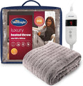 Silentnight Comfort Control Heated Throw Blanket - Luxury Fleece Electric Heated Overblanket for Sofa Bed with 9 Heat Settings, Fast Heat-up and Safety Shut Off - Machine Washable - 120x160cm - Grey