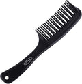 Fine Lines - Detangling Comb with Unique Intertwined Teeth - Hair Detangling and Shower Comb Great for Afro, Wet or Curly Hair, Thick Plastic Black antistatic comb