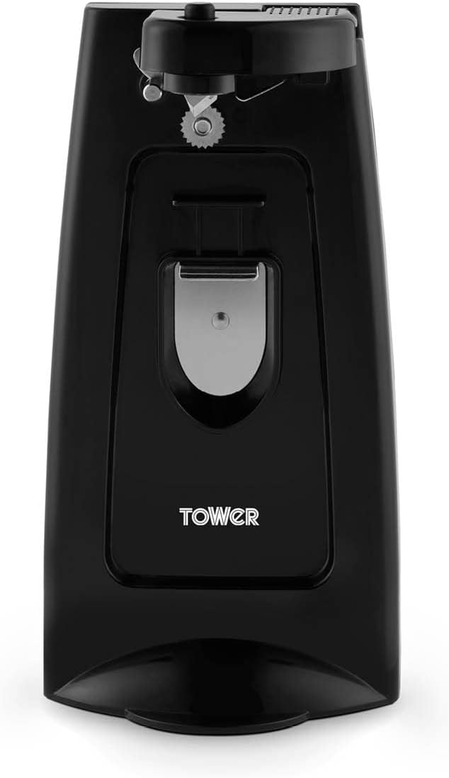 Tower T19007 3-in-1 Electric Can Opener with Knife Sharpener & Bottle Opener, Black