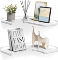 VASAGLE Floating Shelves, Set of 2, L-Shaped Corner Shelves for Wall, Corner Wall Shelf, Industrial Style, for Living Room, Bedroom, Kitchen, Cloud White LLS831W14