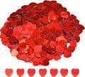 1000pc Metallic Red Love Heart Confetti for Valentines Decorations - 10mm Love Heart Confetti for Table - Shiny Red Foil Sequins as Valentines Day Decorations or Engagement Party