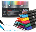 24 Dual Tip Colouring pens,Colouring Books for Felt Tips for Adults, coloured drawing brush pens art pens Set markers
