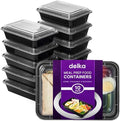 delka Meal Prep Containers -944ml | BPA-Free, Reusable Food Storage Boxes | Microwave, Freezer & Dishwasher Safe | Leakproof & Stackable for Healthy Meal Planning & Portion Control (10 Pack)