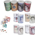 1 X Sterling Bank Note MONEY TIN -Sterling Piggy Bank, Coin Tin, Cash, Saving, Money Box, Birthday Money, Holiday & Christmas Fund (1 RANDOM Tin)