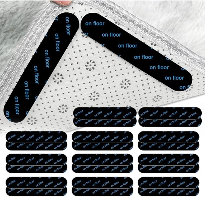 Pack Of 24 Rug Gripper | Reusable & Anti-Slip Rug Grippers For Laminate Floor and Wooden Floors, Multi-Purpose Washable Carpet Tape & Grippers For All Kinds Of Rugs & carpet (Pack Of 24)