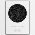 Custom Star Map Print - Night We Met - Anniversary Gift Romantic - Night Sky Constellation Print Personalised - The Perfect Valentines Gift