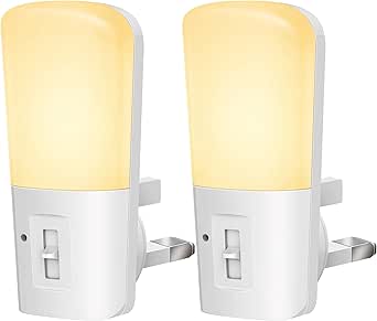 Plug in Night Light, Dimmable Night Lights, LOHAS Dusk to Dawn, Brightness Adjustable, Warm White 3000K, Good for Sleep, Children Light, Used in Hallway, Toddler Beds, Stairs, Bedroom, 2 Pack