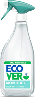 Ecover Glass Cleaner Spray, Window And Stainless Steel Glass Spray, Fresh Green Tea & Grapefruit Scent, Pack of 1, 1 x 500ml