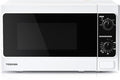 TOSHIBA 20 Liter 800W Manual Control Solo Small Microwave, Compact with 5 Power Levels, Automatic Defrost Function, Perfect for 9'' pizza, Clock and Timer, Easy Clean, White- MM-MM20P(WH)