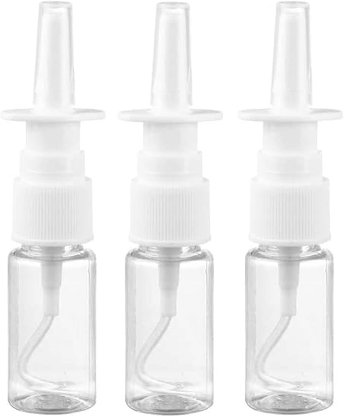 3pcs 10ml Nasal Spray Bottles Mist Spray Bottle Clear Empty Rhinitis Care Sprayer Direct Spray Container for Saline Essential Oils