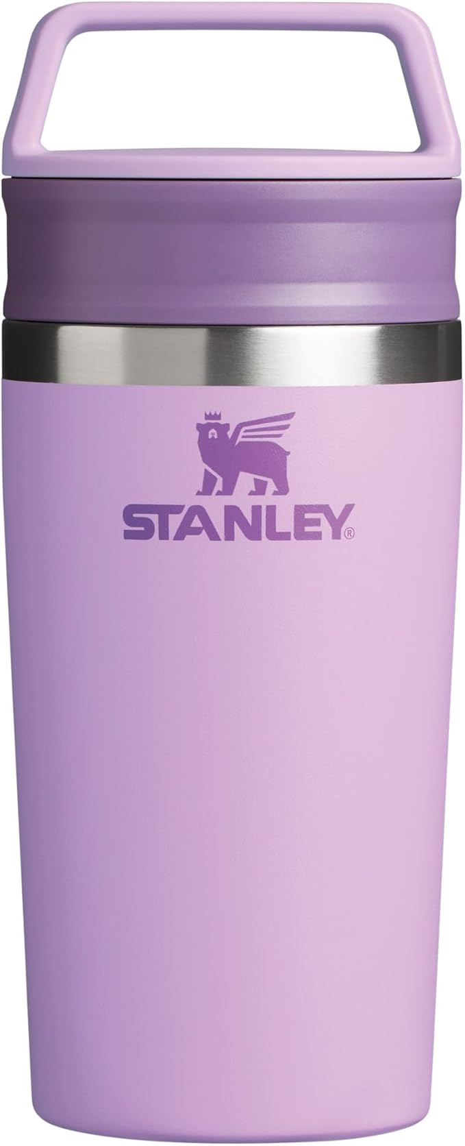 STANLEY 1913 Cafe to-Go Travel Mug 0.35L - Keeps 4 Hours Hot - 5 Hours Cold - Stainless Steel Thermal Mug - Dishwasher Safe - Easy-Carry Handle - Insulated Coffee Cup - Lilac