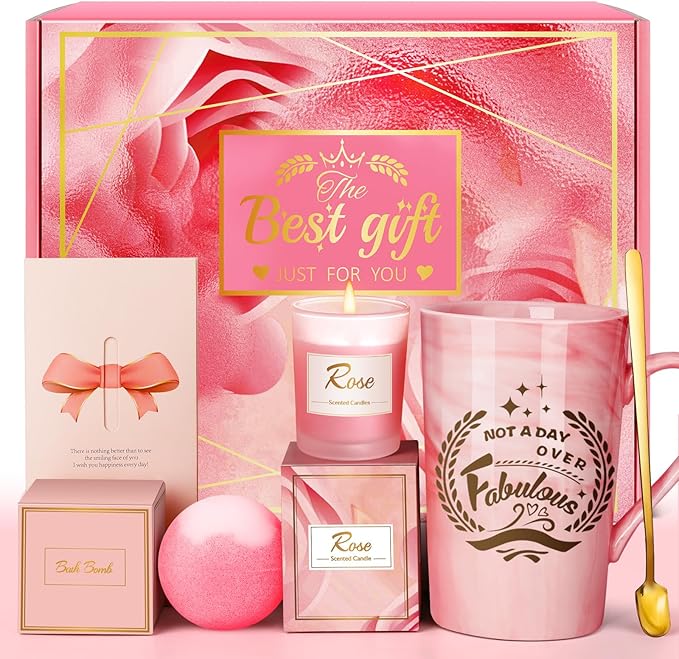 Eletorot Birthday Gifts for Women: Unique Hamper Pamper Basket for Mum, Wife, Sister, Girls, Daughter, Nan, Personalised Ladies Self Care Spa Bath Set for Her on Christmas, Valentines, Mothers Day