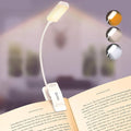 Gritin 9 LED Clip on Book Light, 3 Eye-Protecting Modes Flexible Reading Light Book Lamp (Warm&Cool White) -Stepless Dimming, Rechargeable, Long Battery Life, 4-Level Power Indicator-White