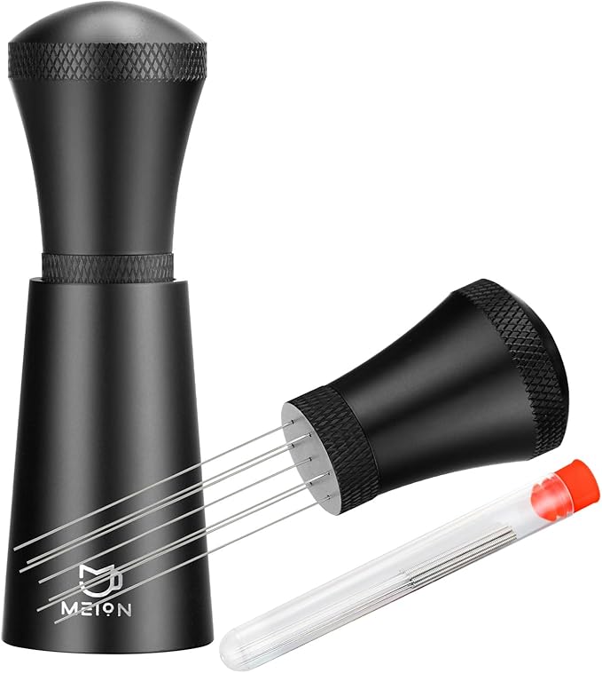 WDT Espresso Distribution Tool Espresso Stirrer Tools, 0.35mm 7 Needles Espresso Coffee Stirrer with Extra 7 Replaceable Needles (Black)