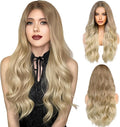 Long Blonde Wave Wigs for Women Girls 27’’ Curly Wigs Synthetic Wig Women's Charming Full Hair Long Replacement Hair Wig for Ladies Fancy Dress Party Cosplay Daily Use (Blonde)
