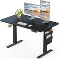 ErGear Standing Desk 100x60cm with 2-piece tabletop,Supports Up to 80KG Height Adjustable Electric Standing Desk with Storage Bag,Backpack Hook and Memory Smart Pannel for Home Office