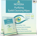Antimicrobial Eyelid & Lash Wipes | For Itchy, Dry Eyes, Styes & Blepharitis, Gentle & Natural 0.02% Pure Hypochlorous Acid Cleansing Wipes, Hypoallergenic & Soothing For Sensitive Eyes, Pack of 60